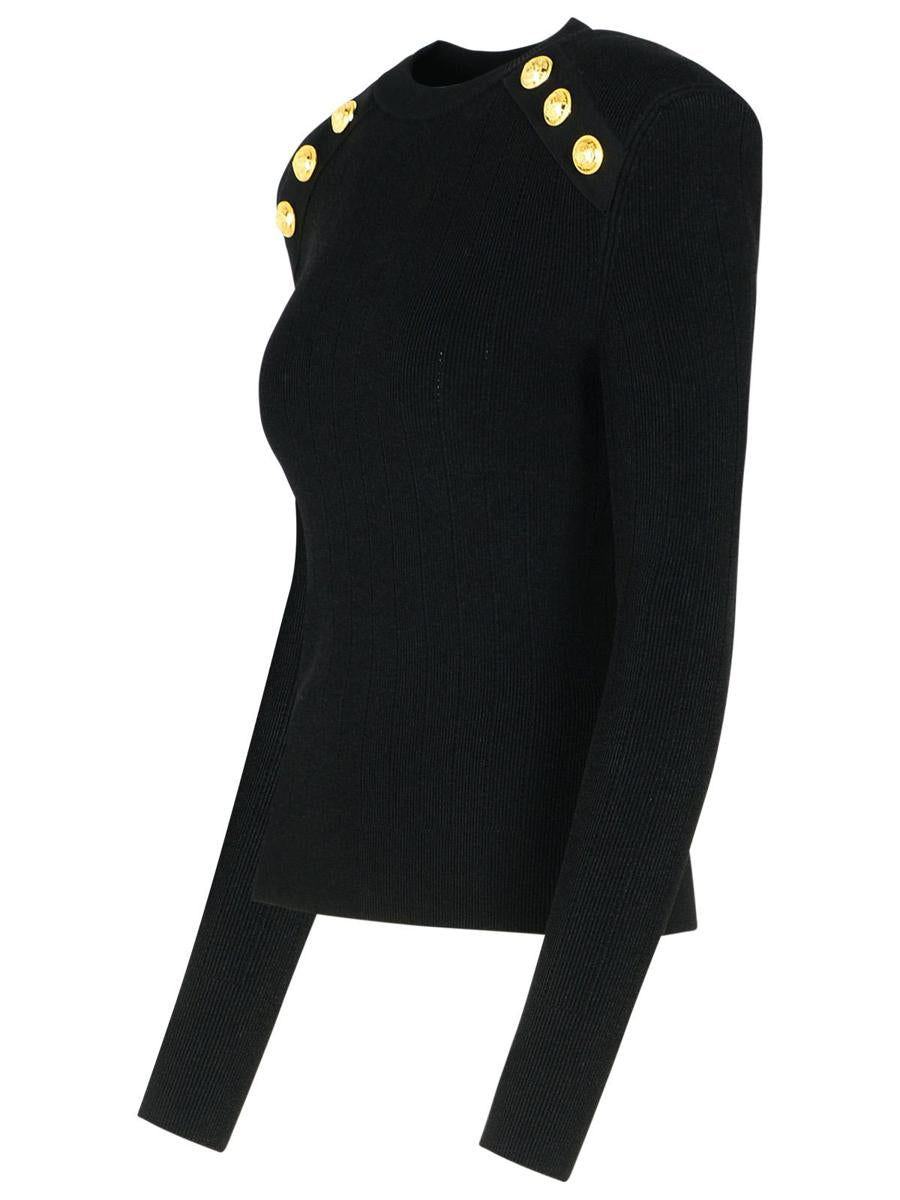 Balmain Black Viscose Blend Sweater