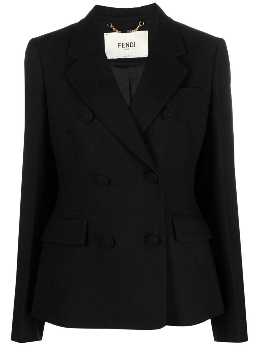 Fendi Wool Double-Breasted Blazer Jacket