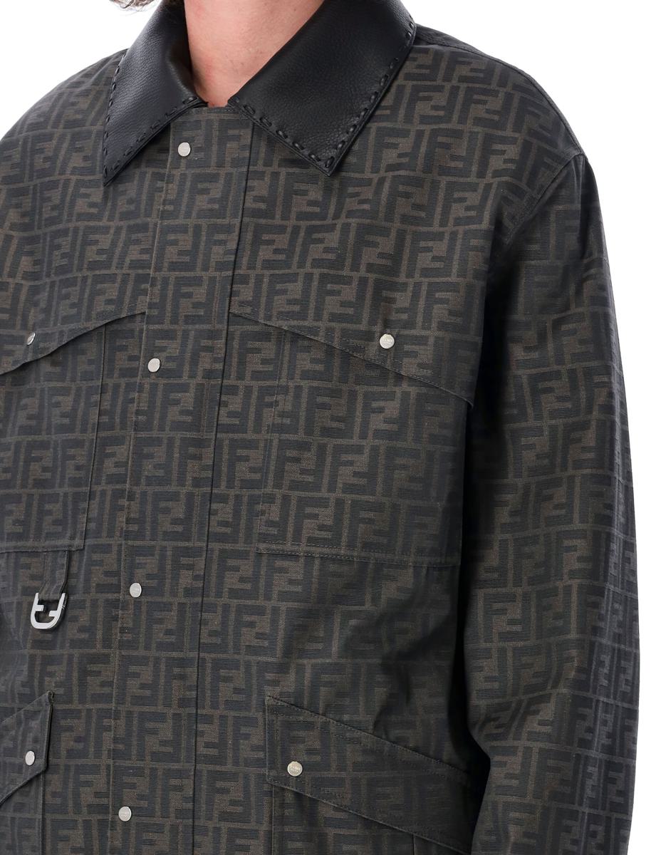 Fendi Waxed Ff Jacquard Blouson