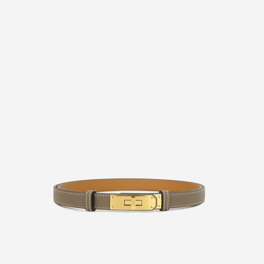 Hermès Kelly Belt - Etoupe / Gold