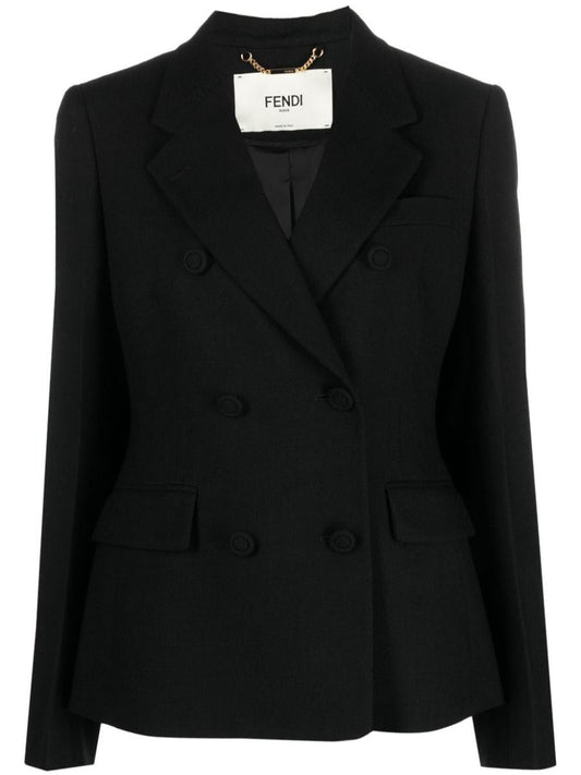 Fendi Wool Double-Breasted Blazer Jacket