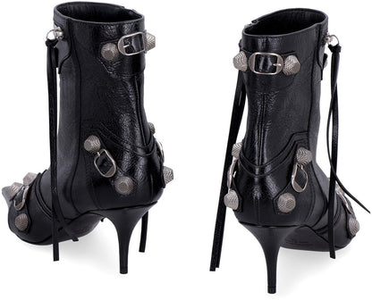 Balenciaga Cagole Patent Pointy Toe Ankle Boots