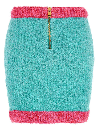 Balmain 'Leone' Button Two-Tone Skirt