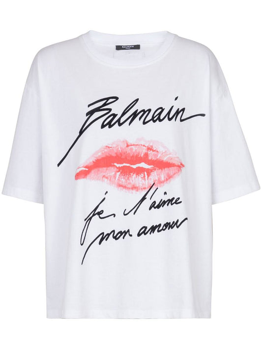 Balmain Ss Kiss Print T-Shirt Clothing
