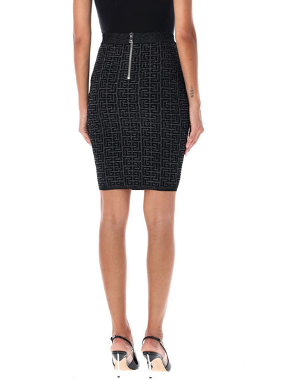 Balmain Monogram 3D Mini Skirt