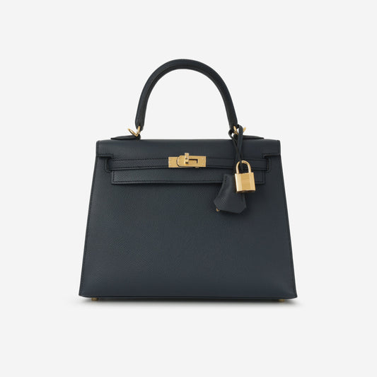 Hermès Kelly 25 - Bleu Indigo Epsom | Gold Hardware