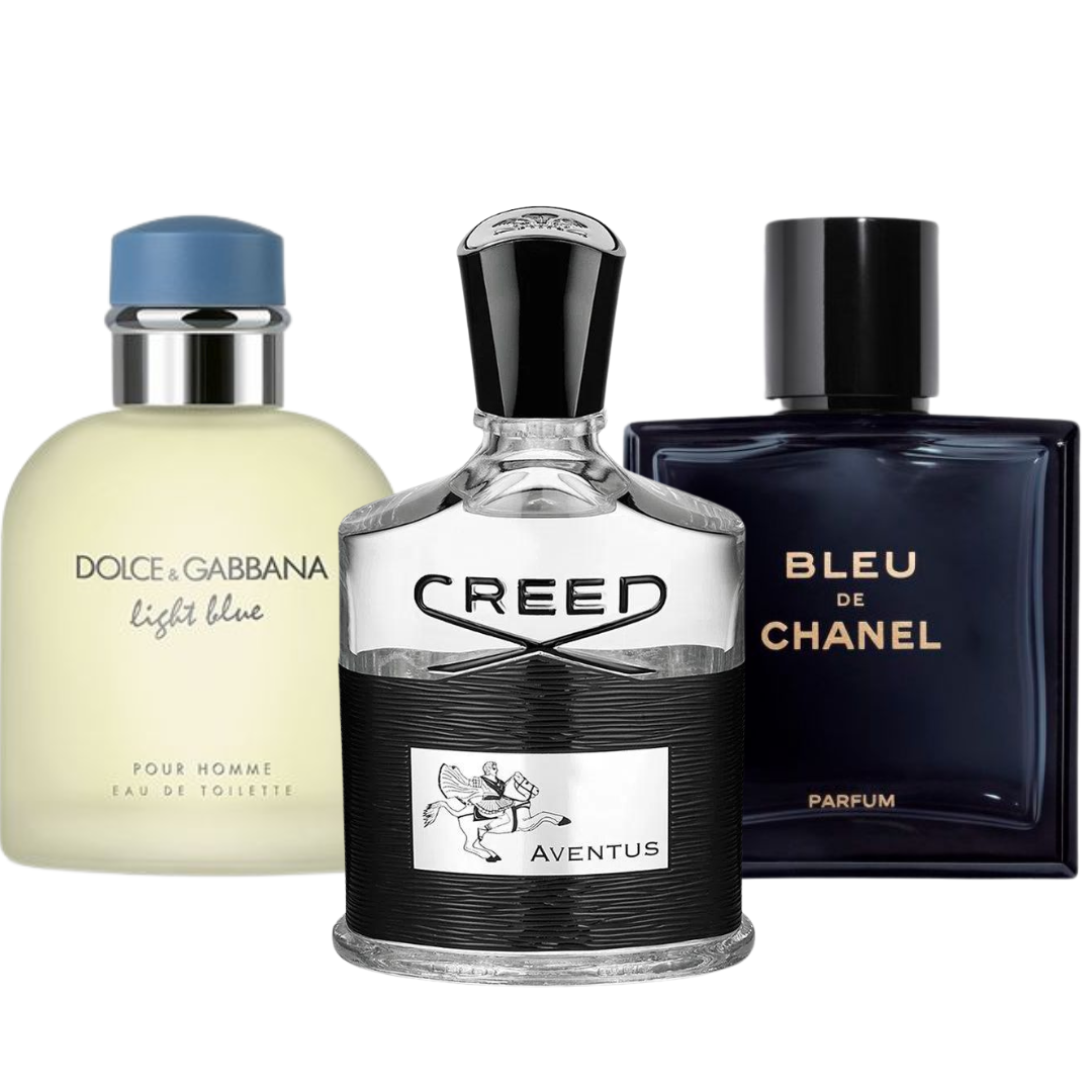 Coffret de 3 Parfums : Bleu de Chanel, Creed Aventus, Dolce & Gabbana Light Blue (Eau de Parfum)