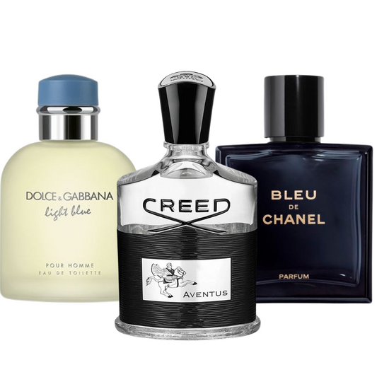 Pack of 3 Perfumes: Bleu de Chanel, Creed Aventus, Dolce & Gabbana Light Blue (Eau de Parfum)          Perguntar ao ChatGPT