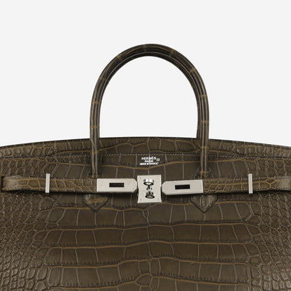 Hermès Birkin 40 - Gris Elephant Alligator Mississippiensis | Palladium Hardware