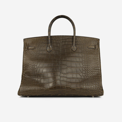 Hermès Birkin 40 - Gris Elephant Alligator Mississippiensis | Palladium Hardware