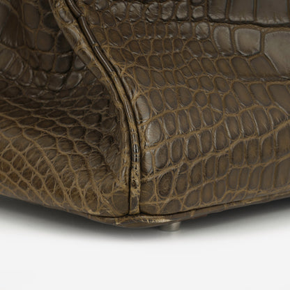 Hermès Birkin 40 - Gris Elephant Alligator Mississippiensis | Palladium Hardware