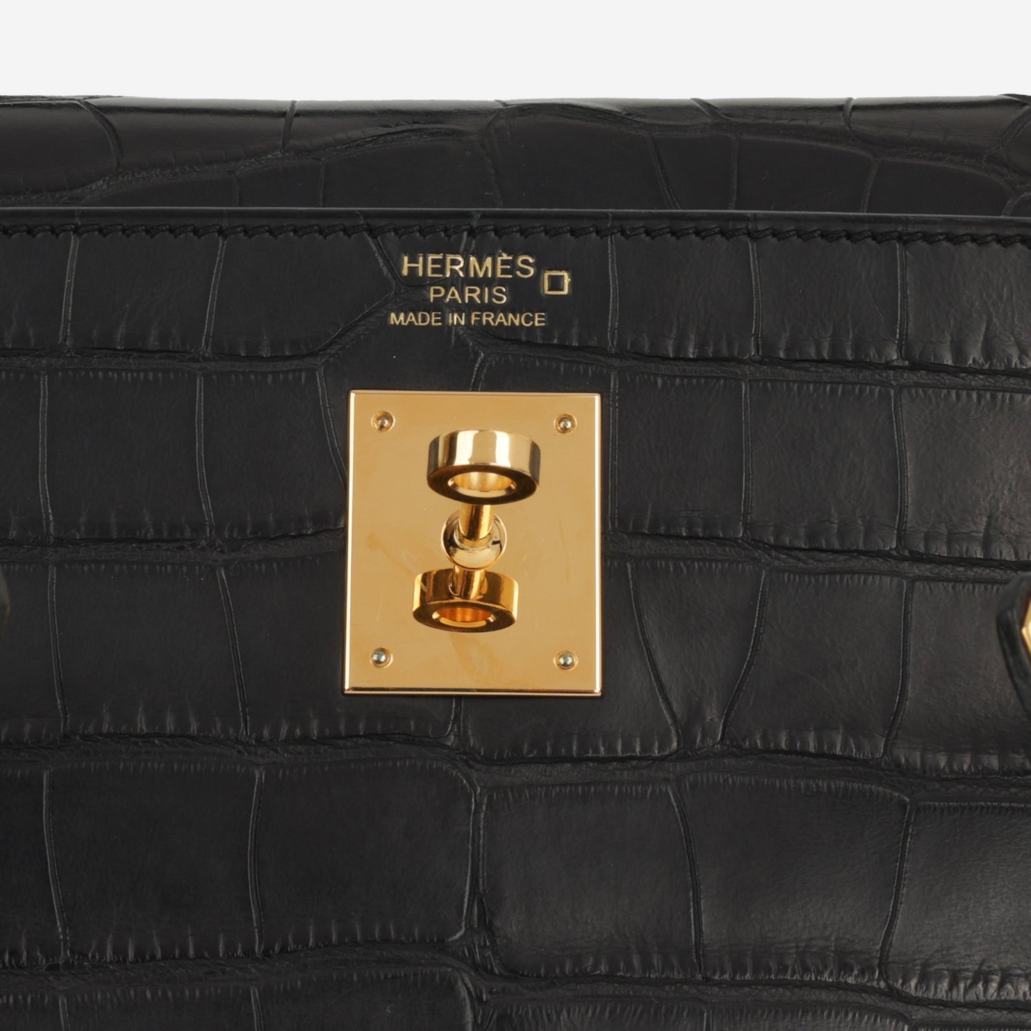 Hermès Kelly 32 – Noir Alligator Mississippiensis | Gold Hardware