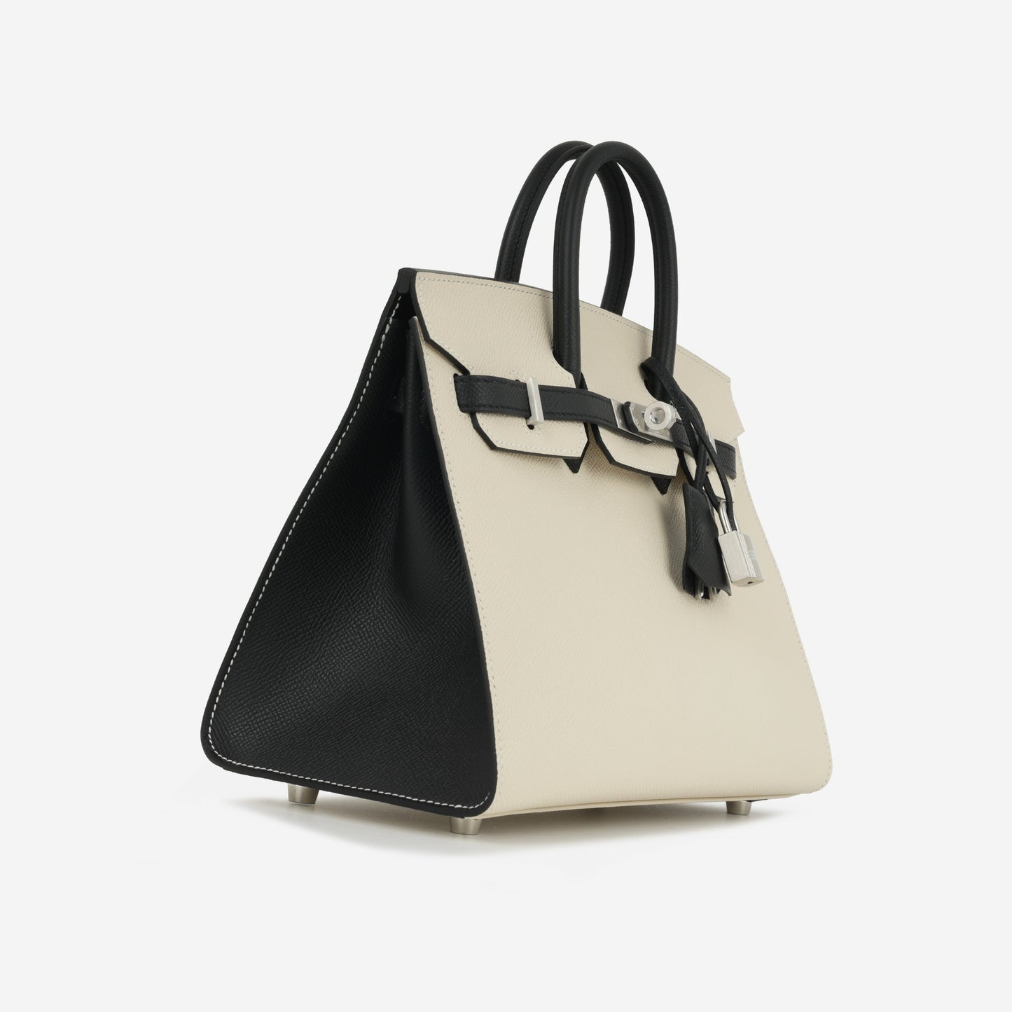 Hermès HSS Birkin 25 Sellier - Craie / Noir Epsom | Brushed Palladium Hardware