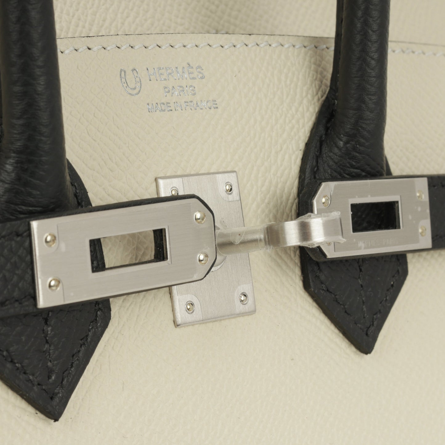 Hermès HSS Birkin 25 Sellier - Craie / Noir Epsom | Brushed Palladium Hardware
