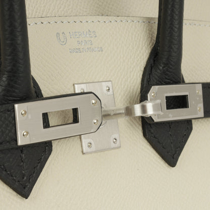 Hermès HSS Birkin 25 Sellier - Craie / Noir Epsom | Brushed Palladium Hardware