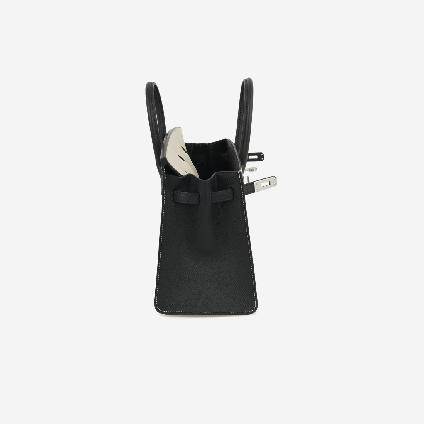 Hermès HSS Birkin 25 Sellier - Craie / Noir Epsom | Brushed Palladium Hardware