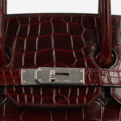 Birkin 35 - Bordeaux Crocodile Porosus