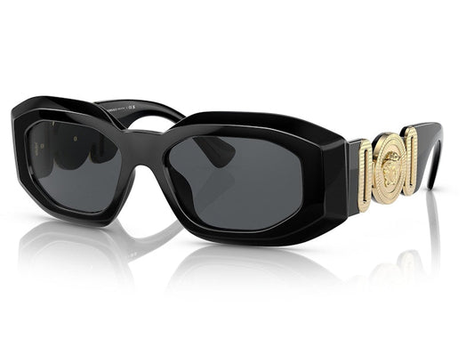 Versace Irregular Sunglasses Black/Dark Grey