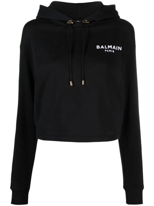 Balmain Flocked Hoodie Clothing
