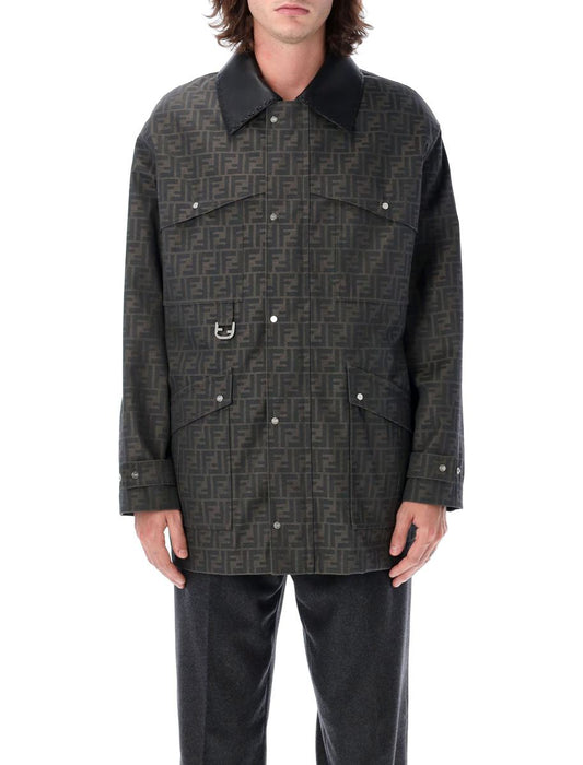 Fendi Waxed Ff Jacquard Blouson