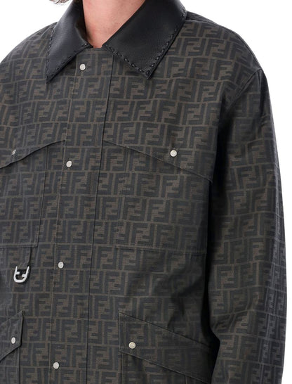 Fendi Waxed Ff Jacquard Blouson